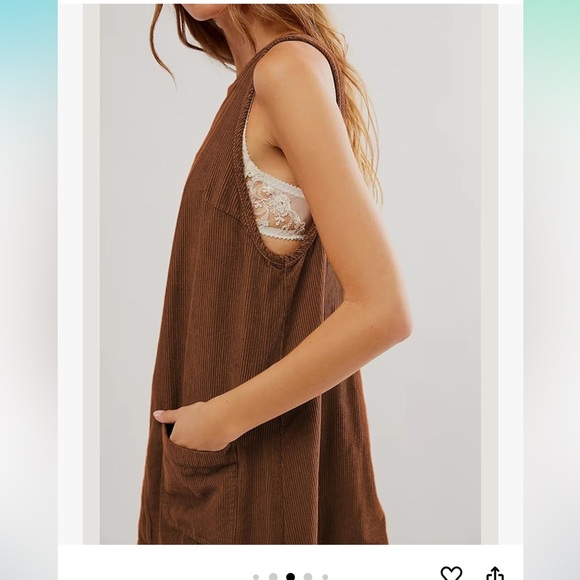 Women's Corduroy Dress Round Neck A Line with pockets size small - Picture 4 of 4